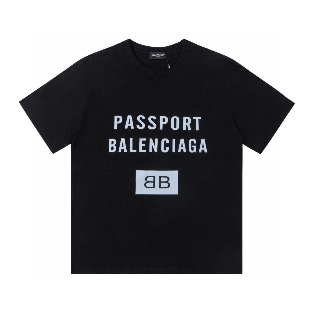 Balenciaga | Passport Logo Tee | Black