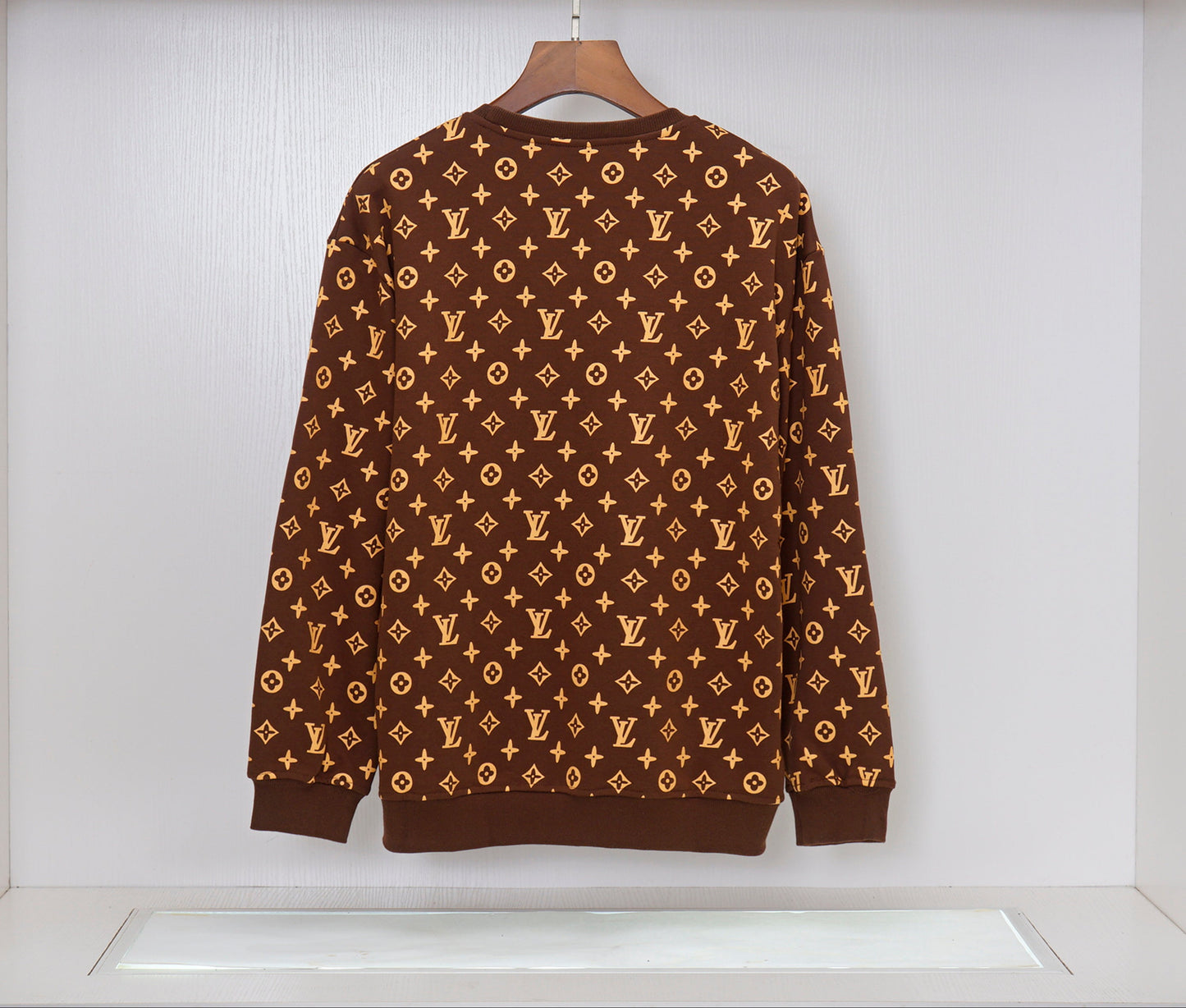 Supreme x Louis Vuitton | Monogram Crewneck Sweater | Red & Brown