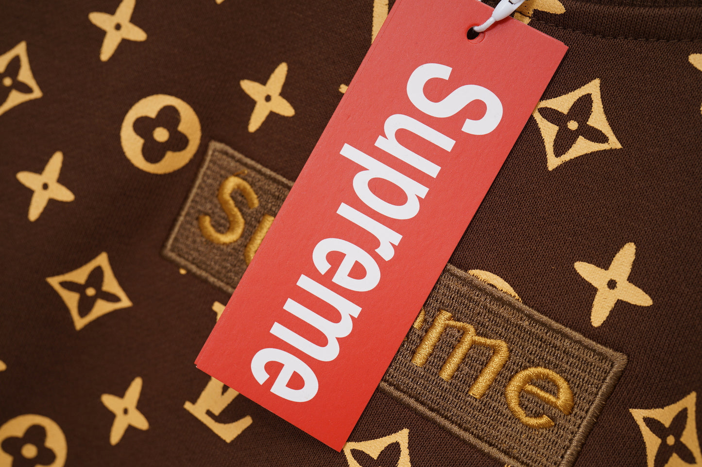 Supreme x Louis Vuitton | Monogram Crewneck Sweater | Red & Brown