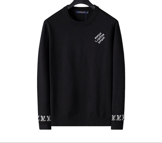Louis Vuitton | Embroidered Knit Crewneck | Black, White & Blue