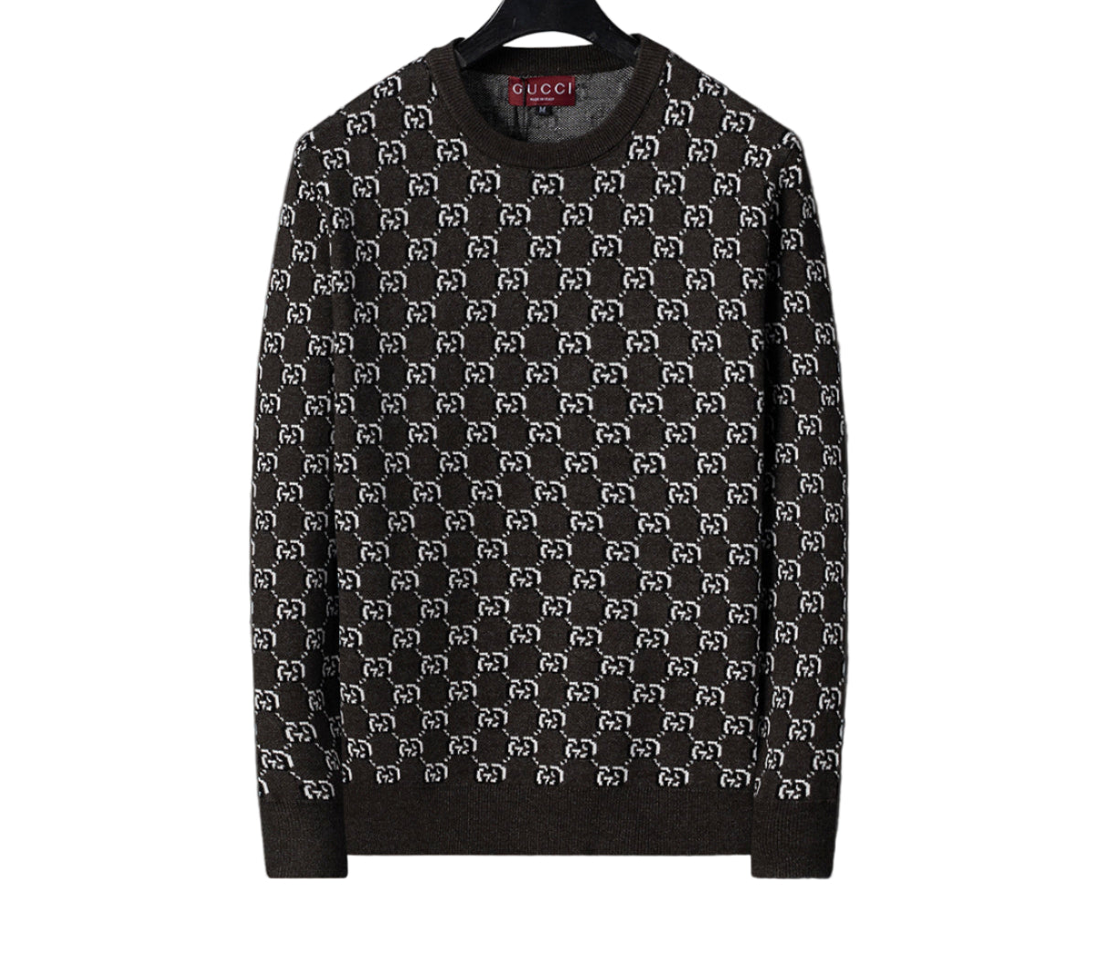 Gucci | Monogram Wool Knit Sweater | Dark Brown