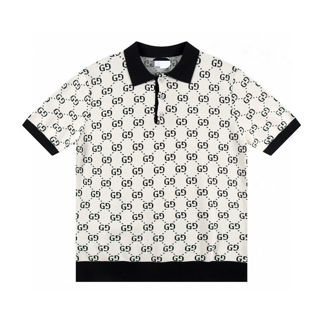 Gucci | Monogram Knit Polo | Ivory, Black & Contrast Trim Options