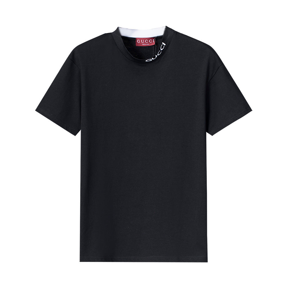 Gucci | Mock-Neck Logo Tee | Black & White