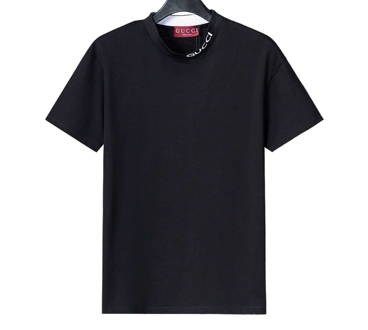 Gucci | Mock-Neck Logo Tee | Black & White