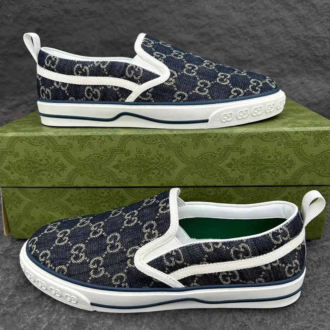 Gucci | Navy GG Denim Slip-On Sneakers Gucci