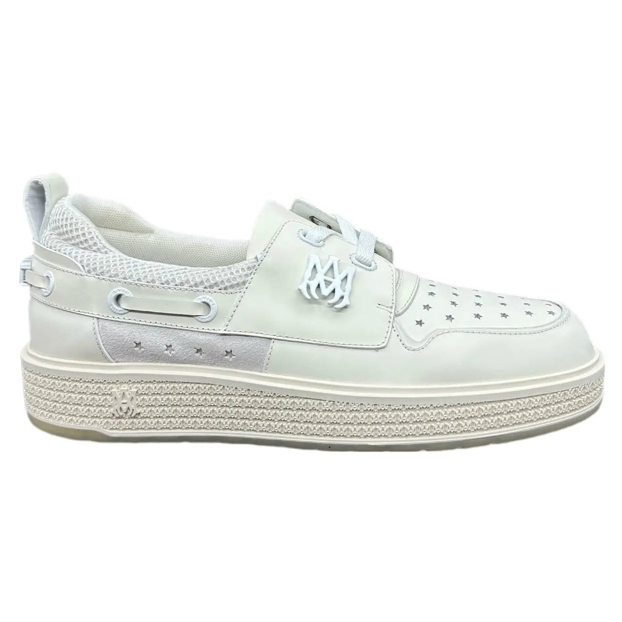 Amiri | Star Perforated Leather Boat Sneaker | White, Navy, or Black Amiri