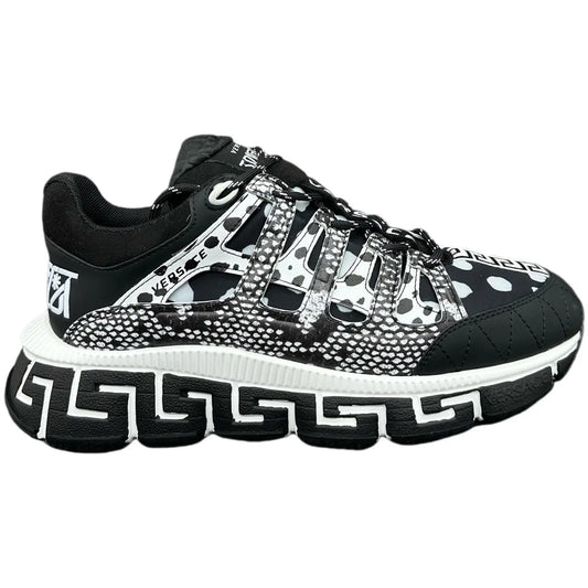 Versace | Greca Running Sneakers | Black & White Graphic Print Versache