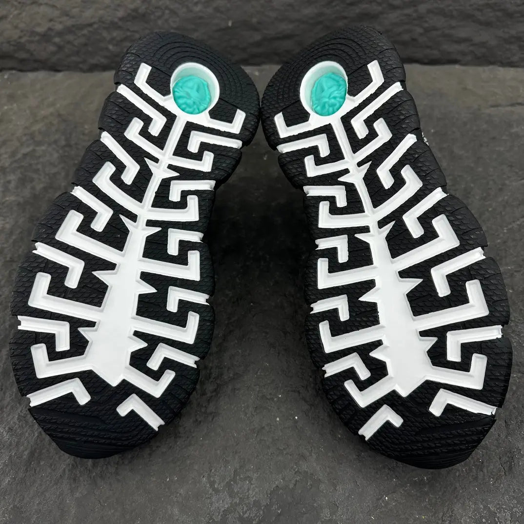 Versace | Greca Running Sneakers | Black & White Graphic Print Versache