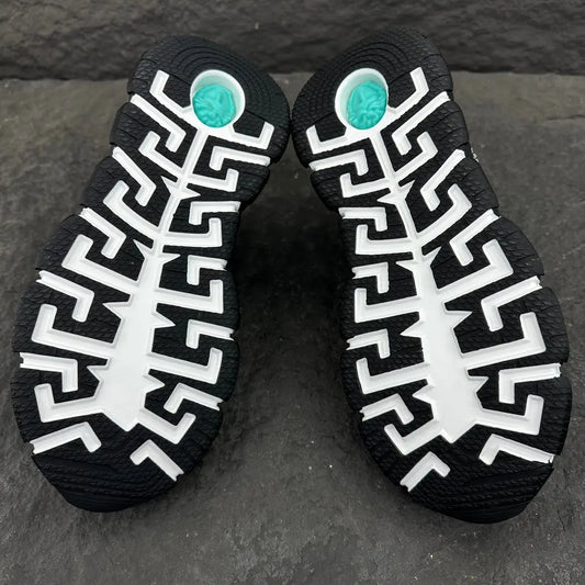 Versace | Greca Running Sneakers | Black & White Graphic Print Versache