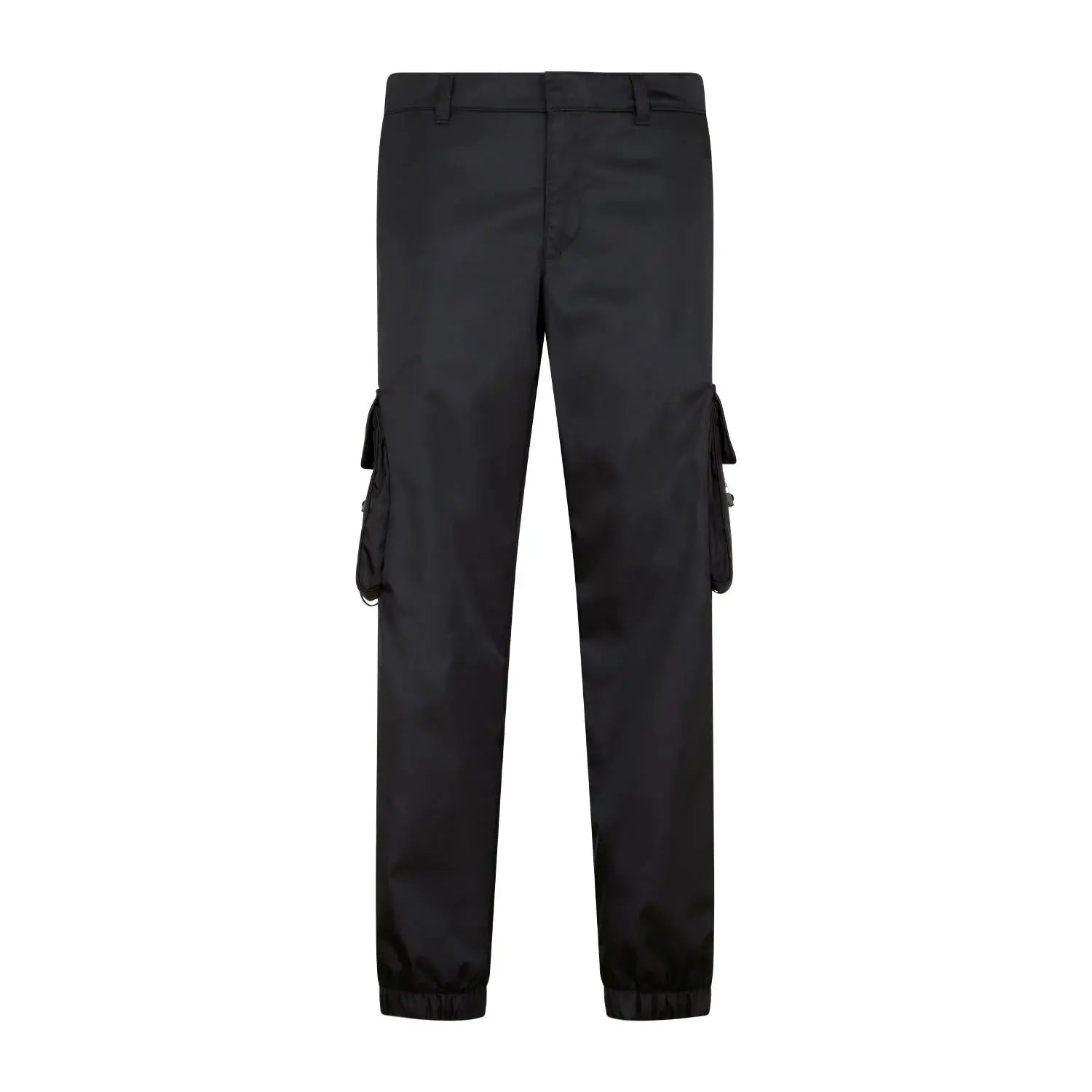 Prada | Re-Nylon Technical Cargo Pants | Black | Triangle Logo & Buckle Strap Detailing Prada