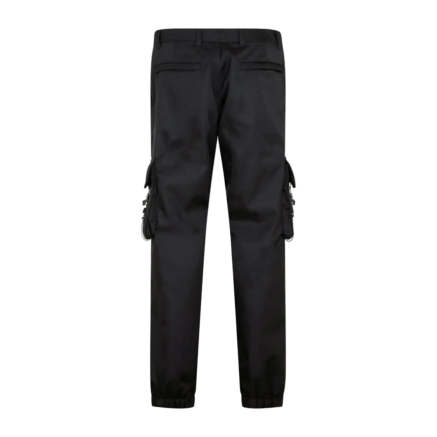 Prada | Re-Nylon Technical Cargo Pants | Black | Triangle Logo & Buckle Strap Detailing Prada