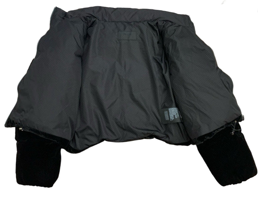 Prada | Convertible Cropped Velvet Down Jacket | Black