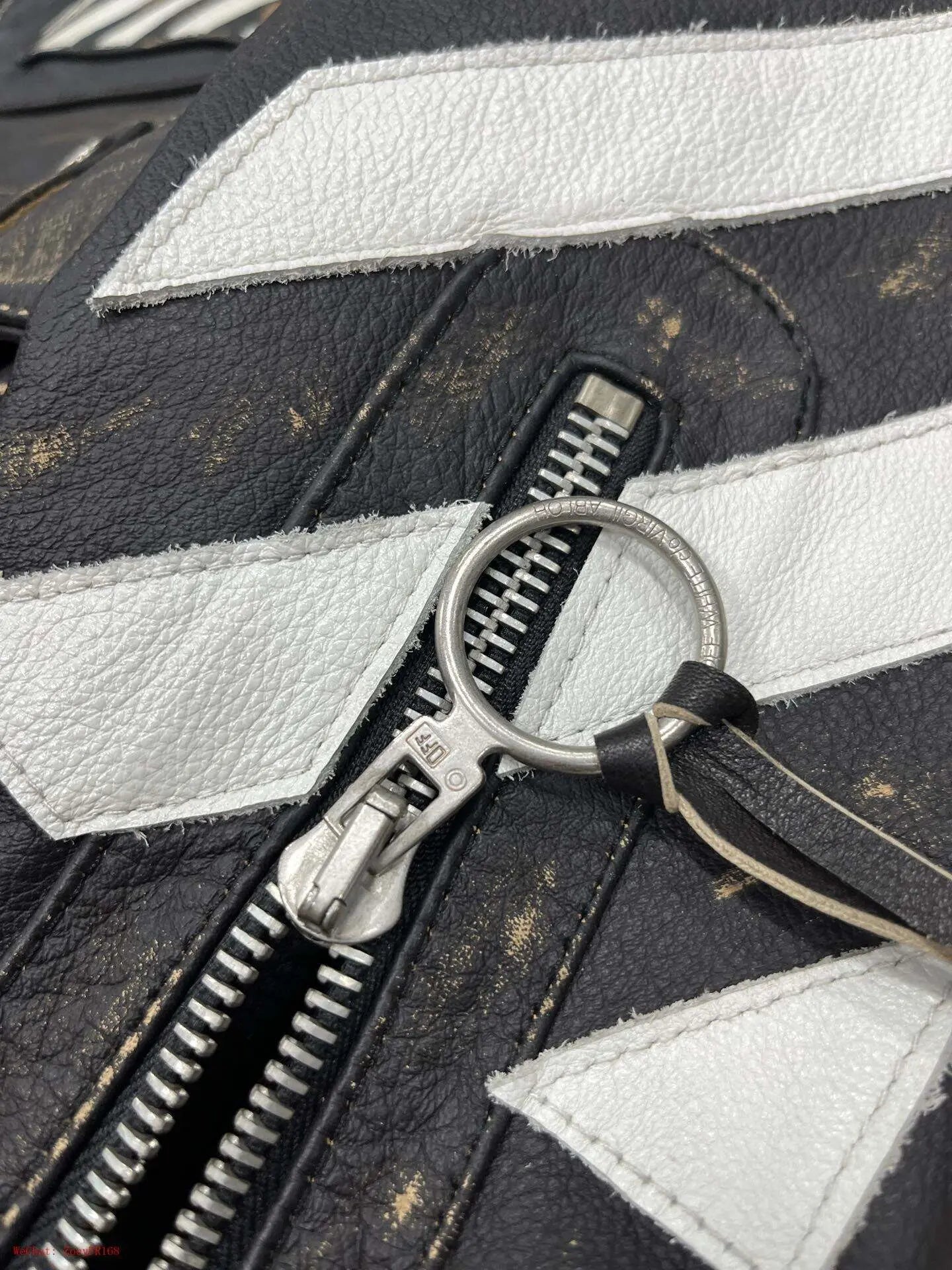 Off-White | Black Leather Arrow Biker Jacket Off-White