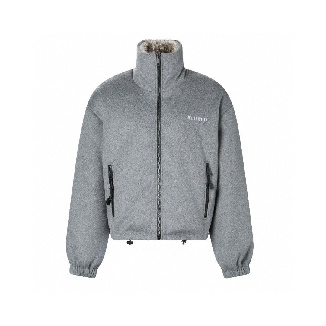 Miu Miu | Fleece Down Jacket | Marble Gray