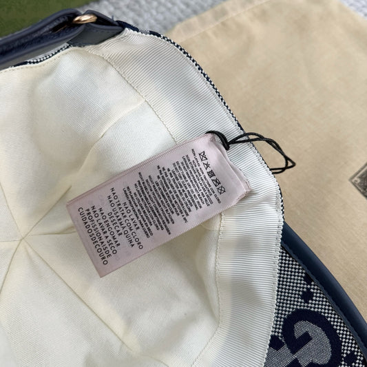 Gucci | GG Monogram Mesh Baseball Cap | Blue / Black / Brown