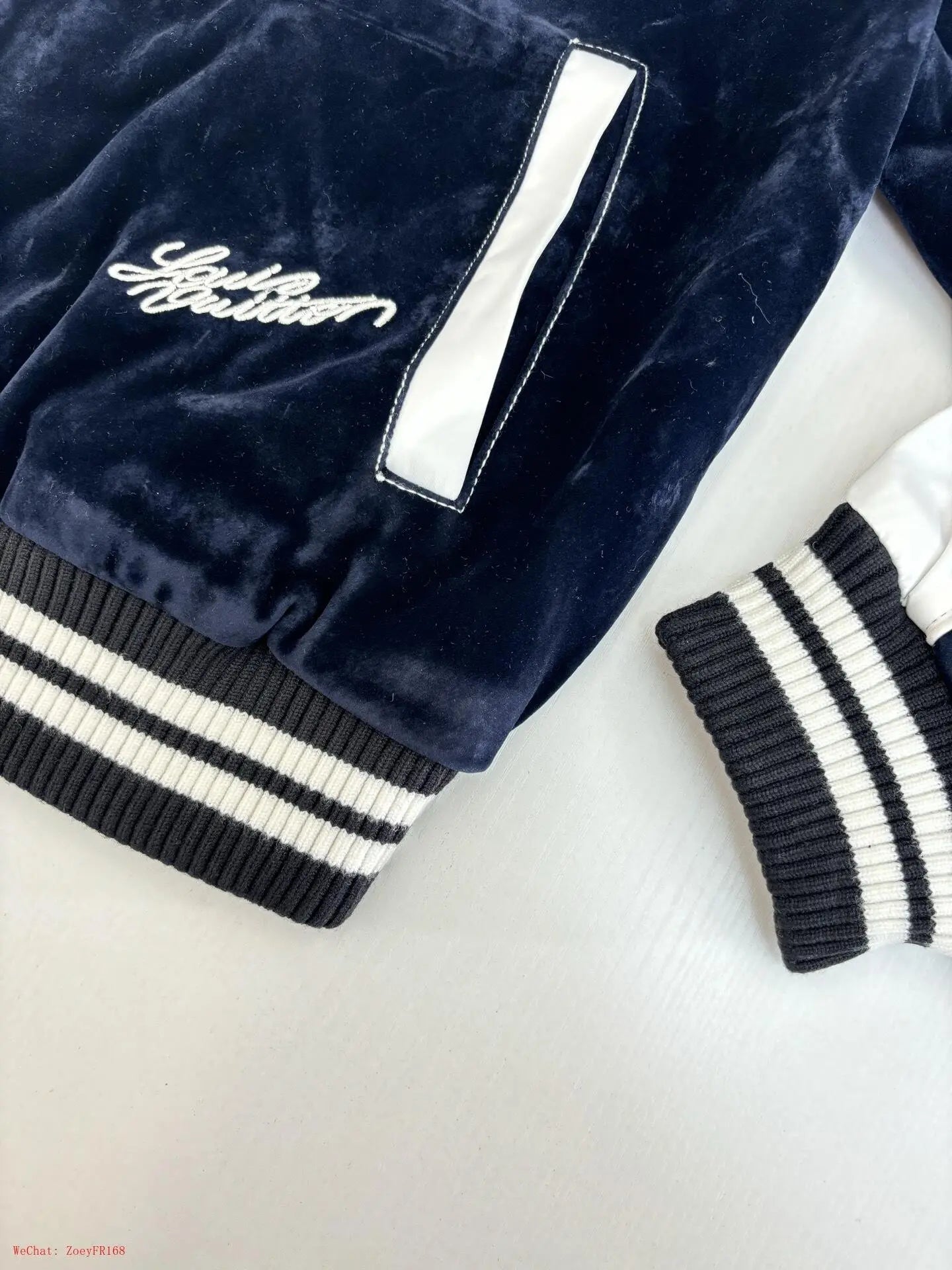 Louis Vuitton | Navy Velvet Varsity Jacket Louis Vuitton