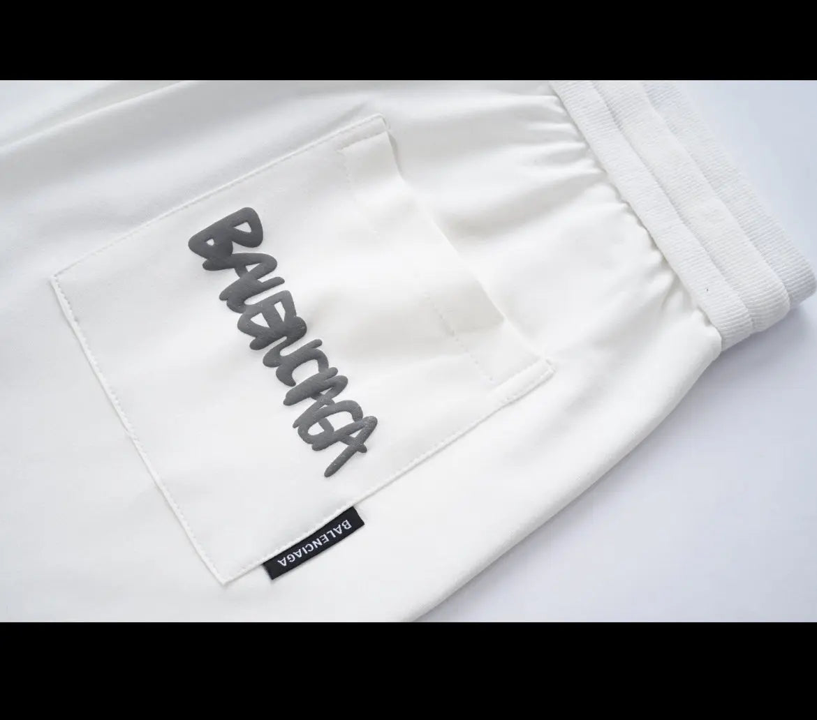 Balenciaga | Double B Graffiti Joggers – White & Black Balenciaga
