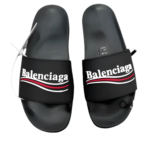 Balenciaga | Wave Logo Slides - Cream & Black Balenciaga