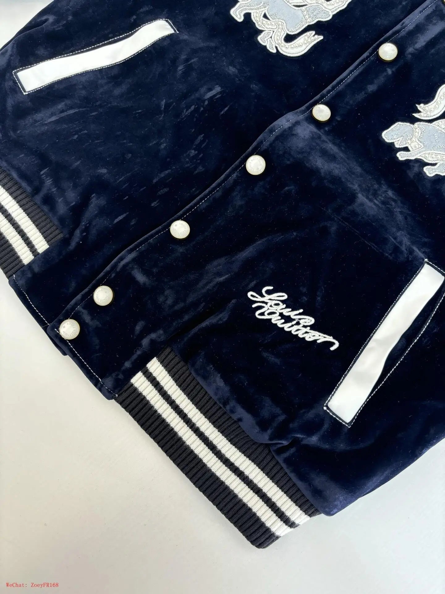 Louis Vuitton | Navy Velvet Varsity Jacket Louis Vuitton