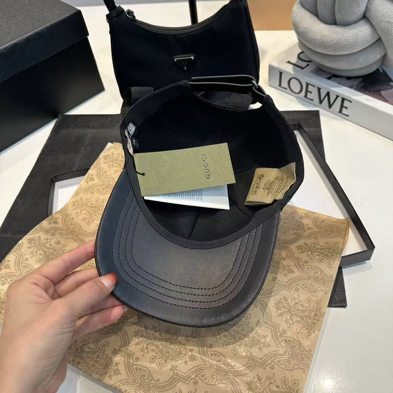 Gucci | Monogram Jacquard Baseball Cap | Black