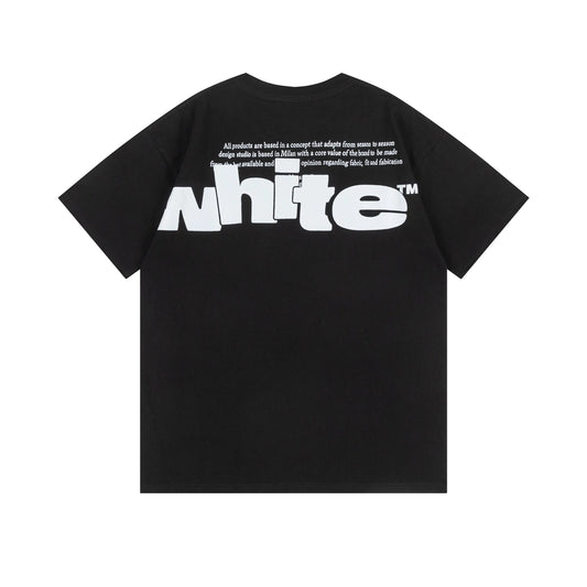 Off-White | Split-Logo Typography Tee | Black, White, or Olive Off-White