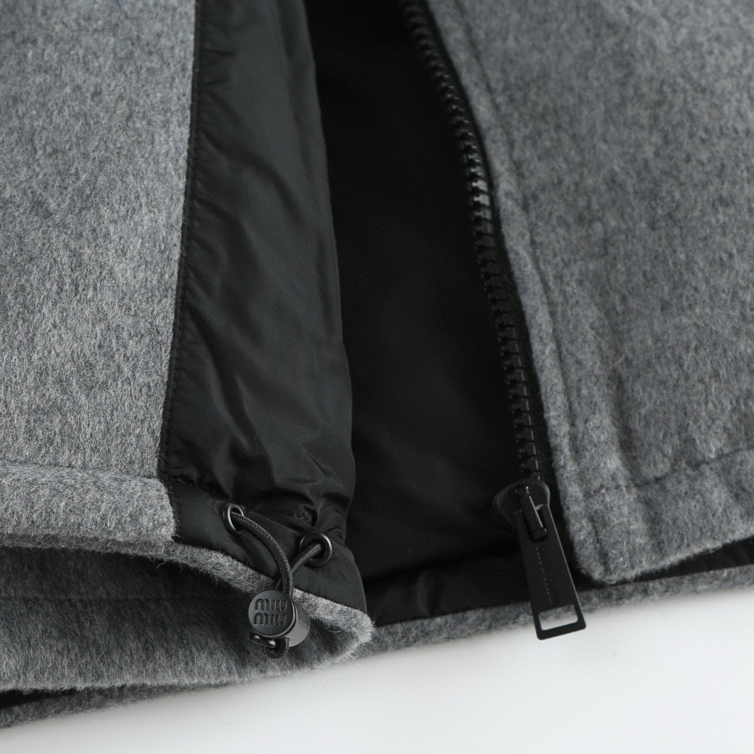Miu Miu | Fleece Down Jacket | Marble Gray