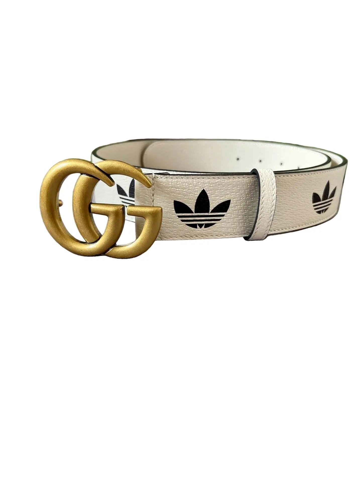 Gucci x Adidas | White Leather Double G Belt Gucci