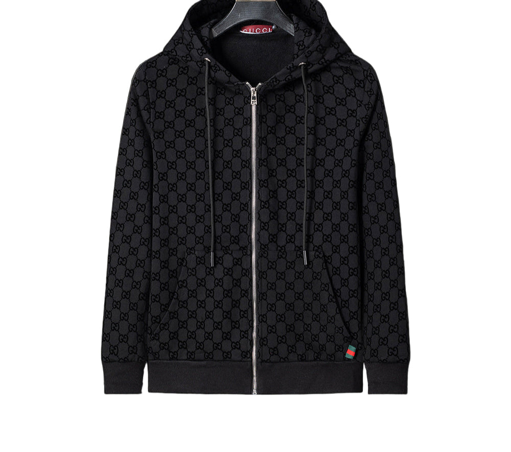 Gucci | Monogram Zip Hoodie | Black