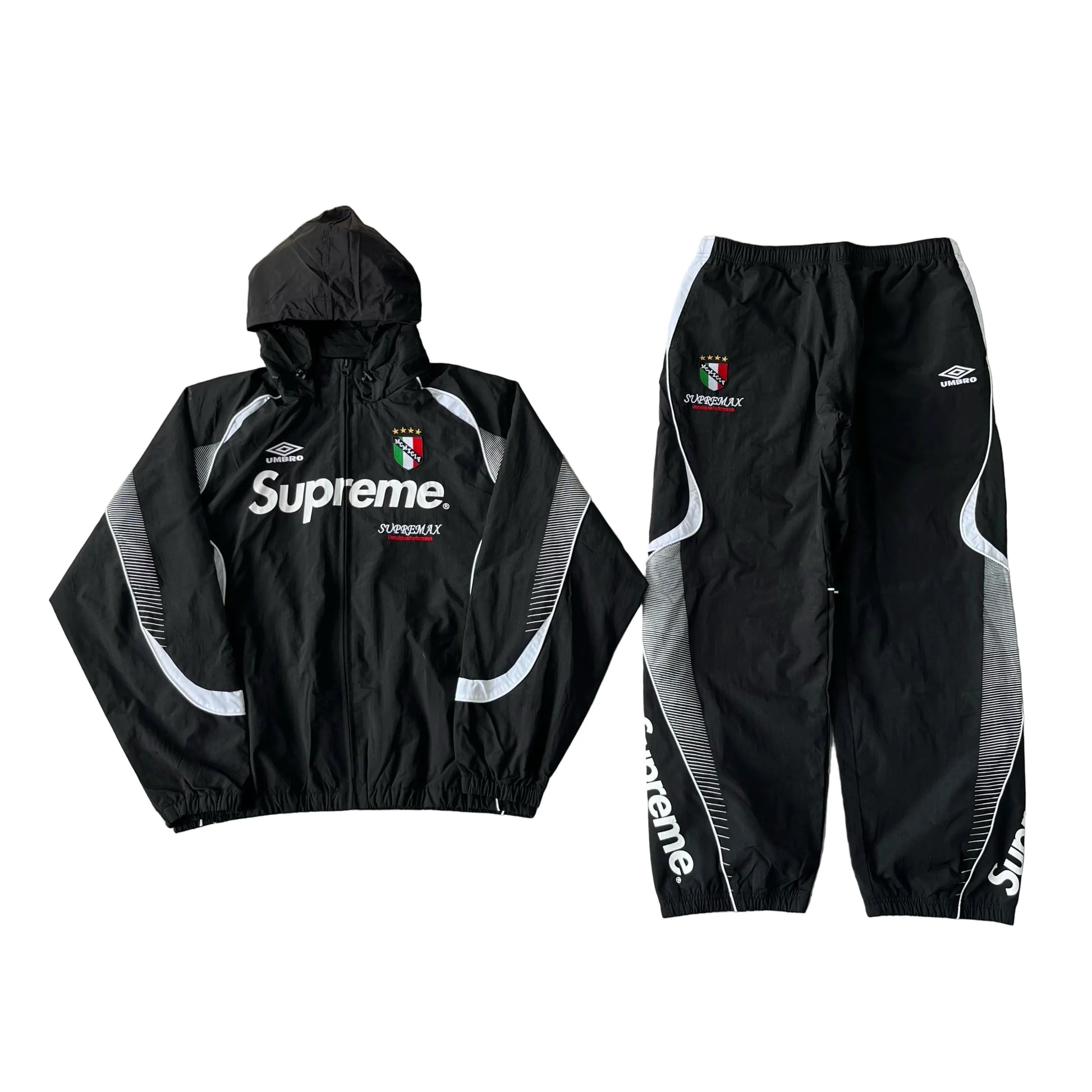 Supreme x Umbro | Supermax Tracksuit Hoodie & Pants | Black, Grey, Navy Supreme