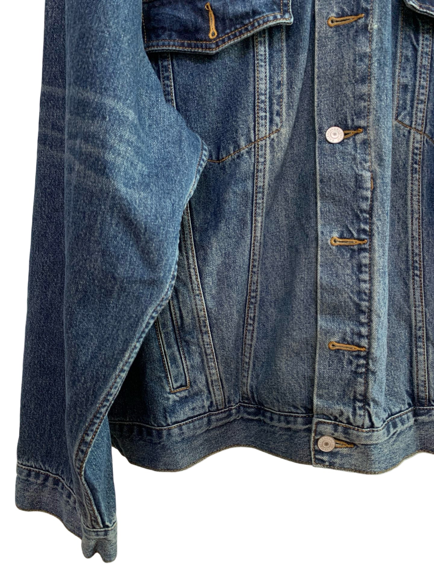 Balenciaga | Spray Logo Denim Jacket | Blue Wash