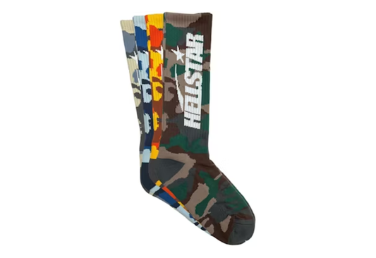 Hellstar | Logo Crew Socks 3-Pack | Camo, Earth Tones, Neon