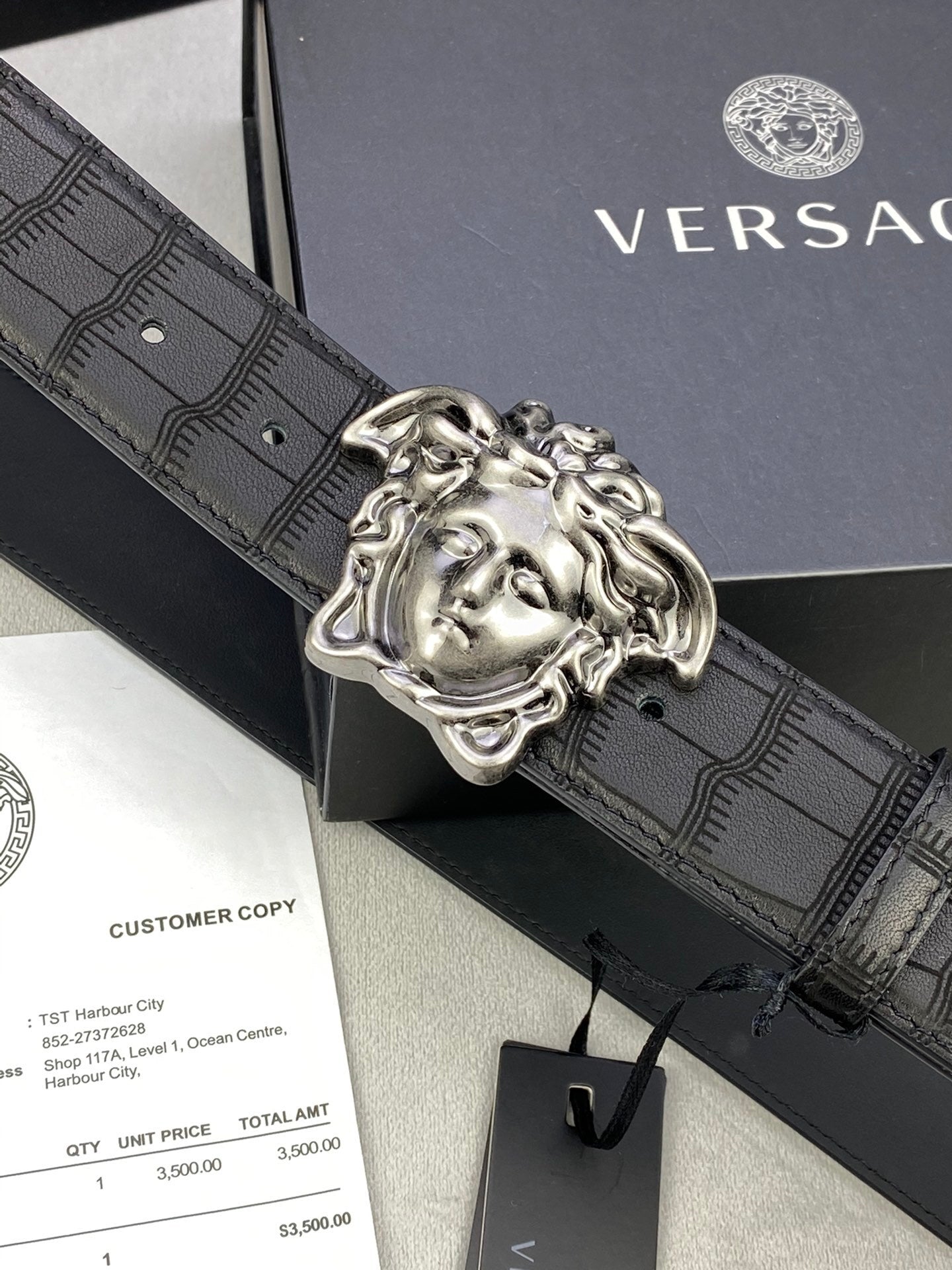 Versace | Leather Belt | Medusa Buckle in Gold or Silver