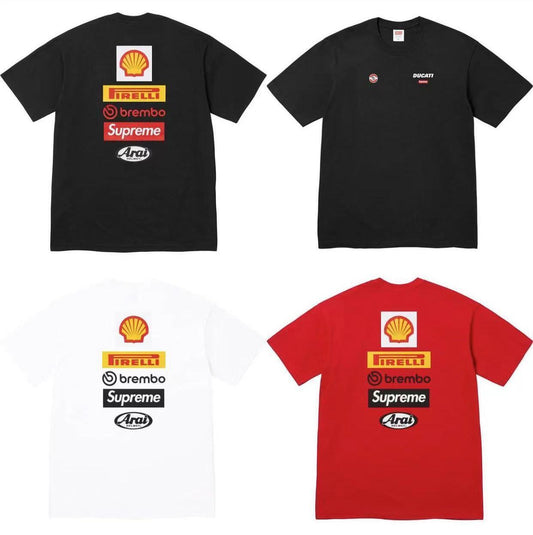Supreme x Ducati | Racing Logo Tee | Black/Red/White - QUICK SHIP