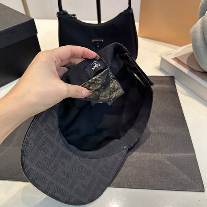 Fendi | FF Monogram Canvas Baseball Cap | Black