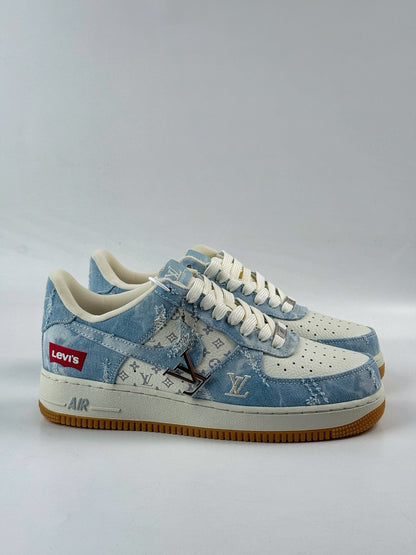Custom Louis Vuitton x Levi’s x Nike Air Force 1 | Light Wash Denim