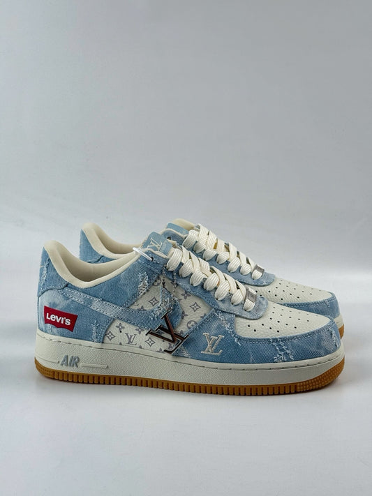 Custom Louis Vuitton x Levi’s x Nike Air Force 1 | Light Wash Denim