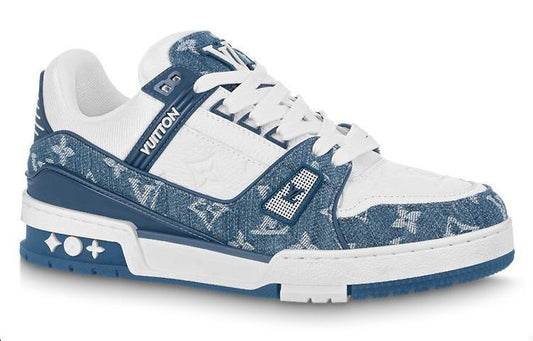 Louis Vuitton | WMNS LV Trainer Sneaker White with Blue Mesh Monogram