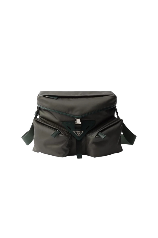 Black backpack with a brand logo on a white background