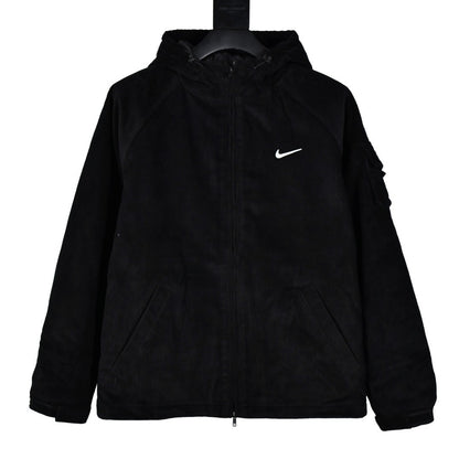 Supreme x Nike | Black Zip-Up Jacket | Embroidered Back Logo