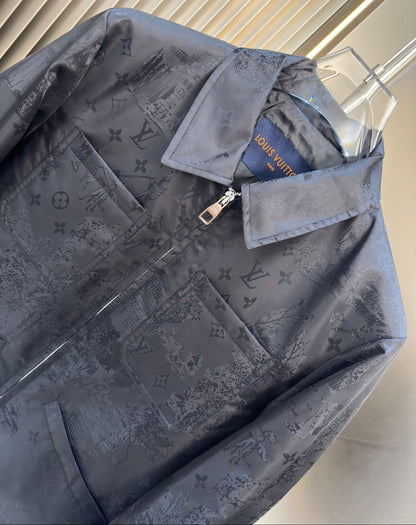 Louis Vuitton | Monogram Embossed Jacket | Black & Brown