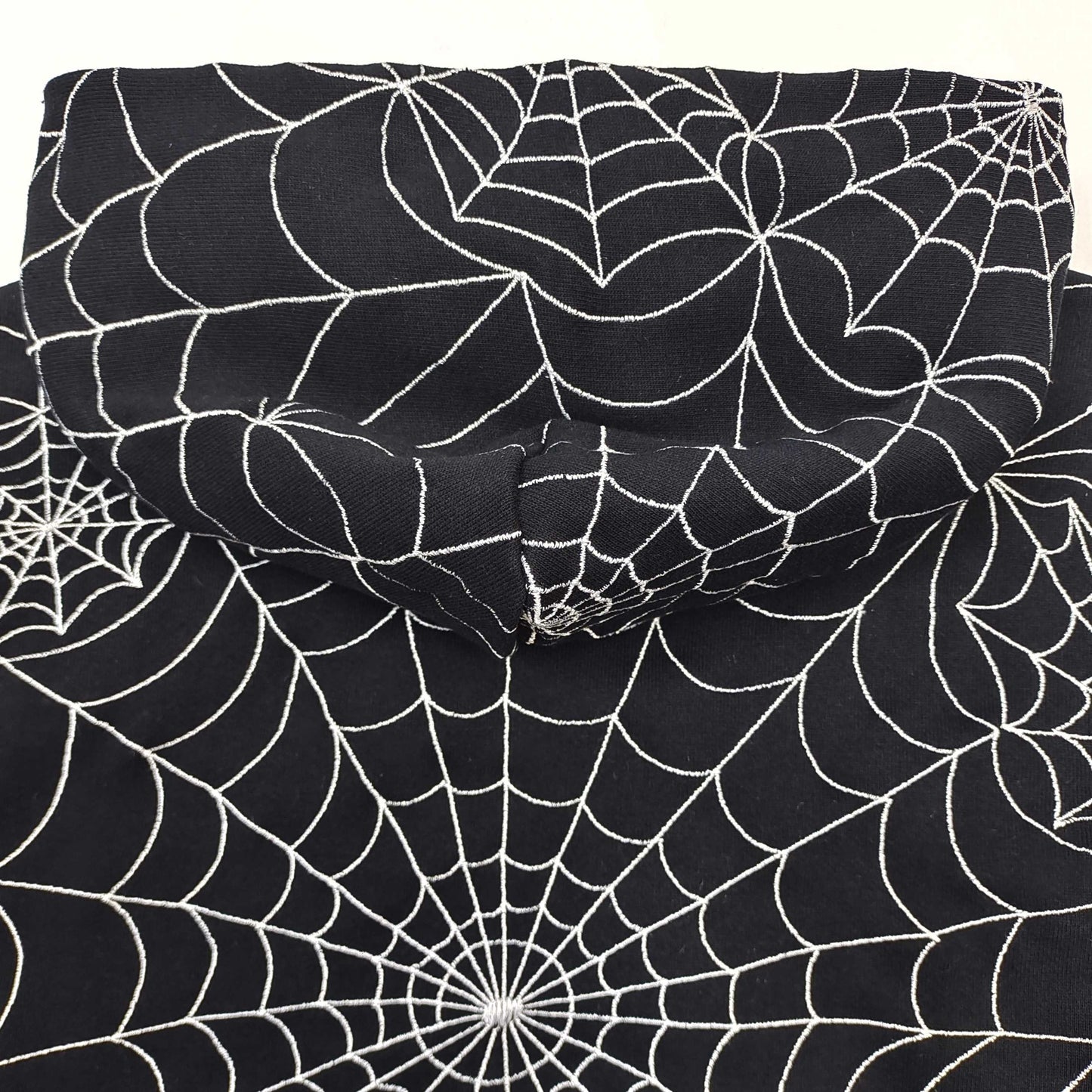 Sp5der | Embroidered AOP Hoodie | Black