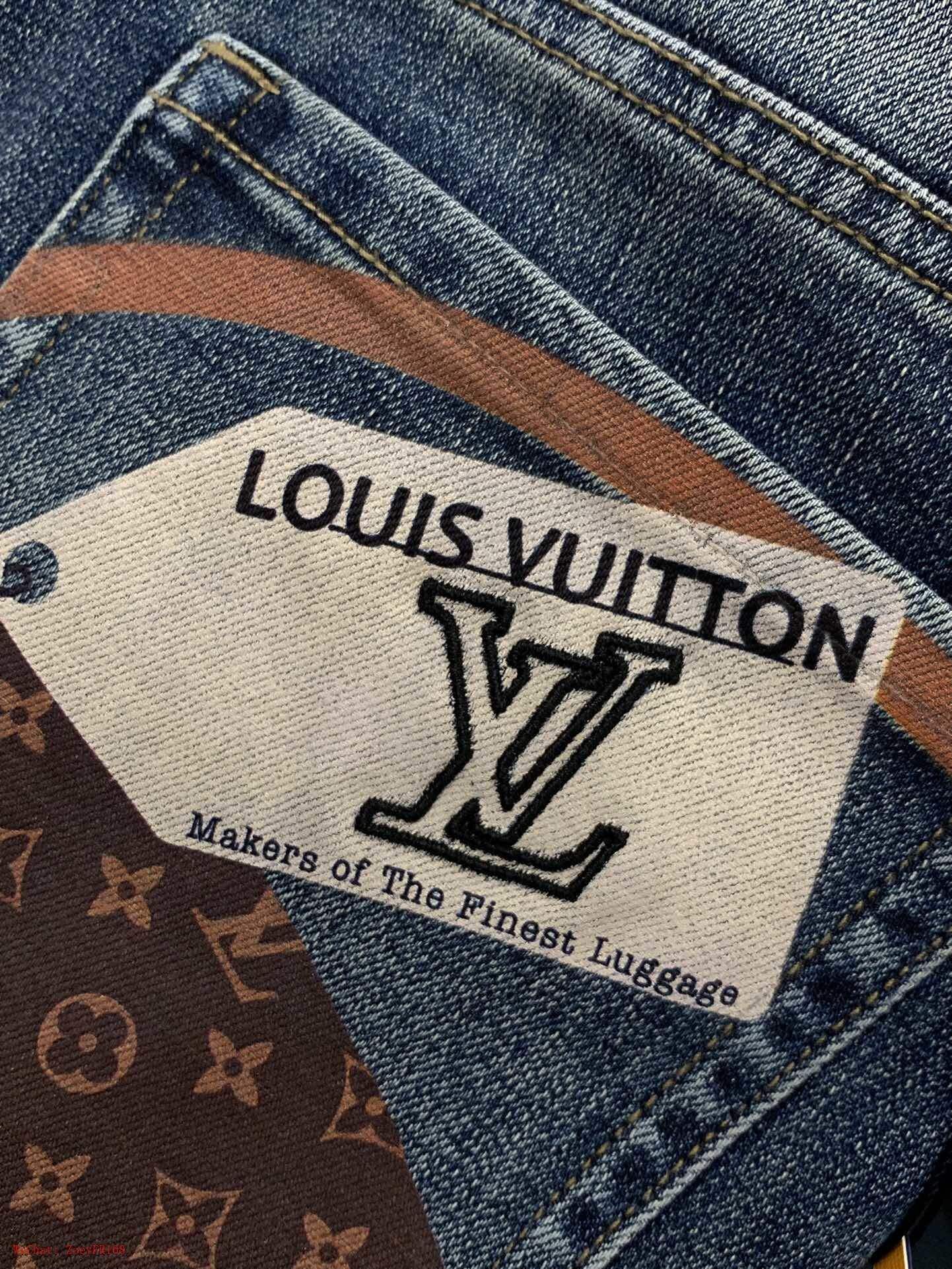 Louis Vuitton | Monogram Patchwork Denim Jeans Blue Louis Vuitton