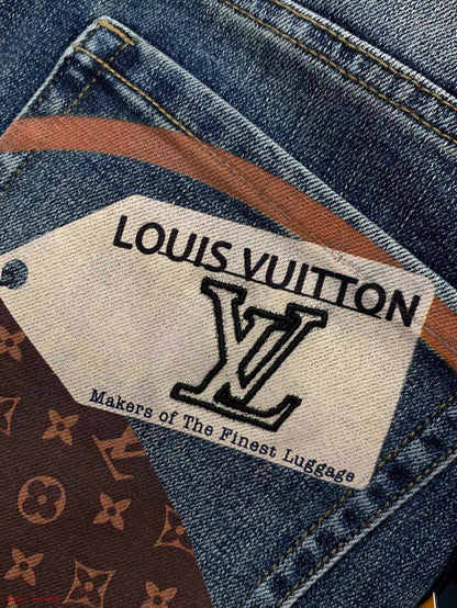 Louis Vuitton | Monogram Patchwork Denim Jeans Blue Louis Vuitton