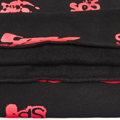 Sp5der | Sex AOP Hoodie | Black/Red