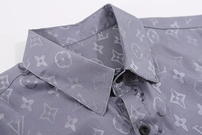 Louis Vuitton | Monogram Jacquard Button-Down Shirt | Black / Grey / White | Relaxed Fit Louis Vuitton