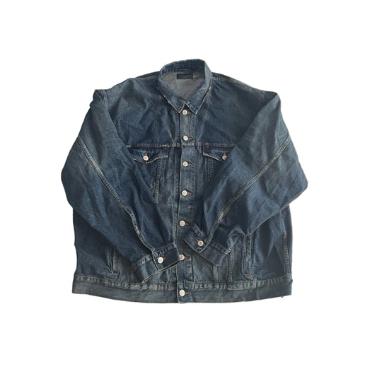 Balenciaga | Spray Logo Denim Jacket | Blue Wash