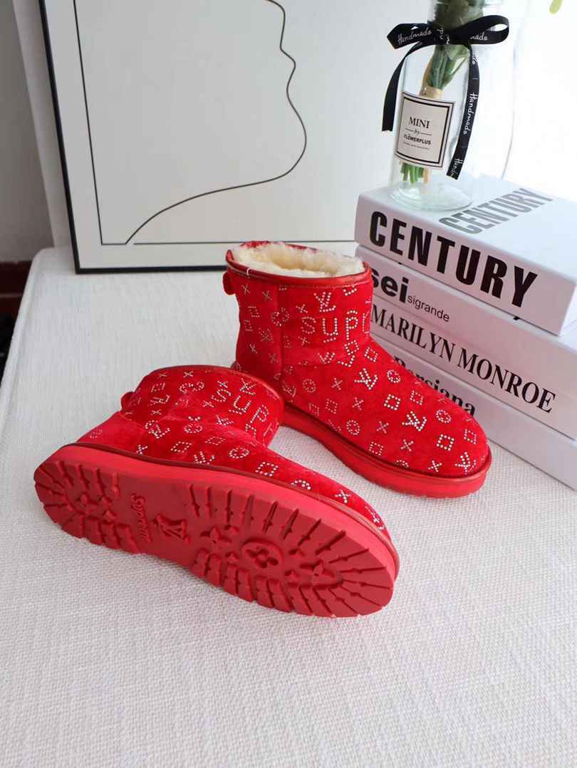 Custom LV x Supreme Winter Boots | Shearling Multiple Color Options