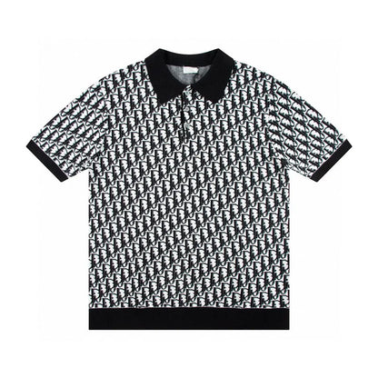 Dior | Black & White Monogram Knit Polo Dior