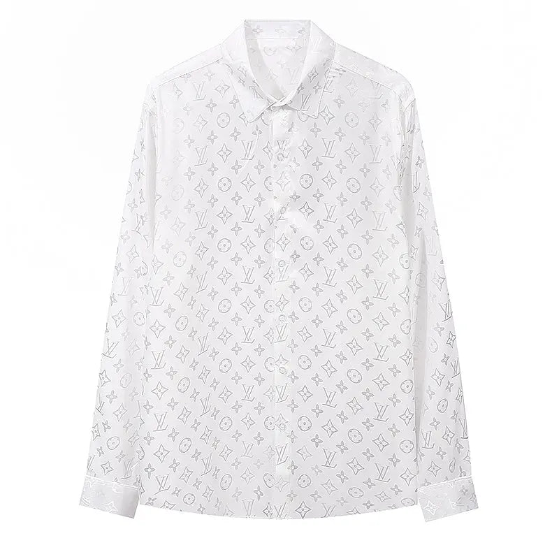 Louis Vuitton | Monogram Jacquard Button-Down Shirt | Black / Grey / White | Relaxed Fit Louis Vuitton