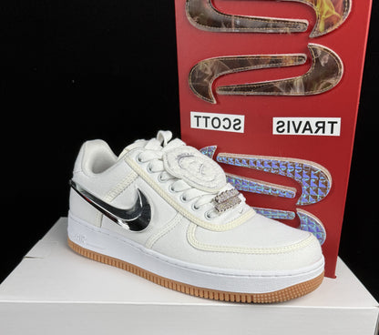 Nike Air Force 1 Low | White Chrome Swoosh Travis Scott